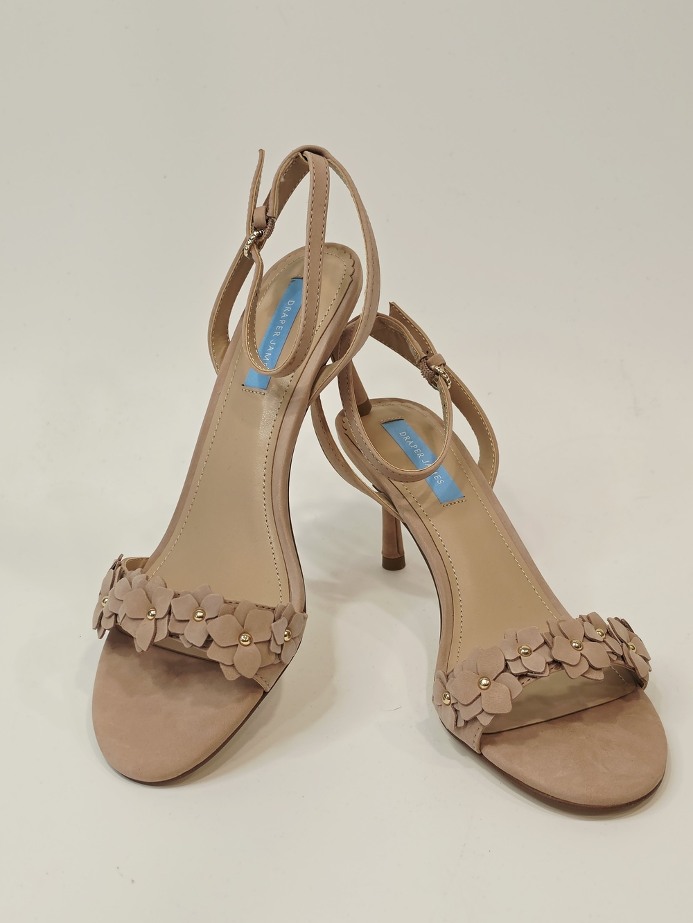 Draper James Alice Floral Appliqué Ankle Strap Sandals – Blush | Size 8.5